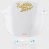 Burmese python snake cartoon illustration  face shield (Front w/Glasses)