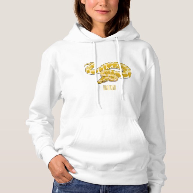Burmese python snake cartoon illustration hoodie (Front)