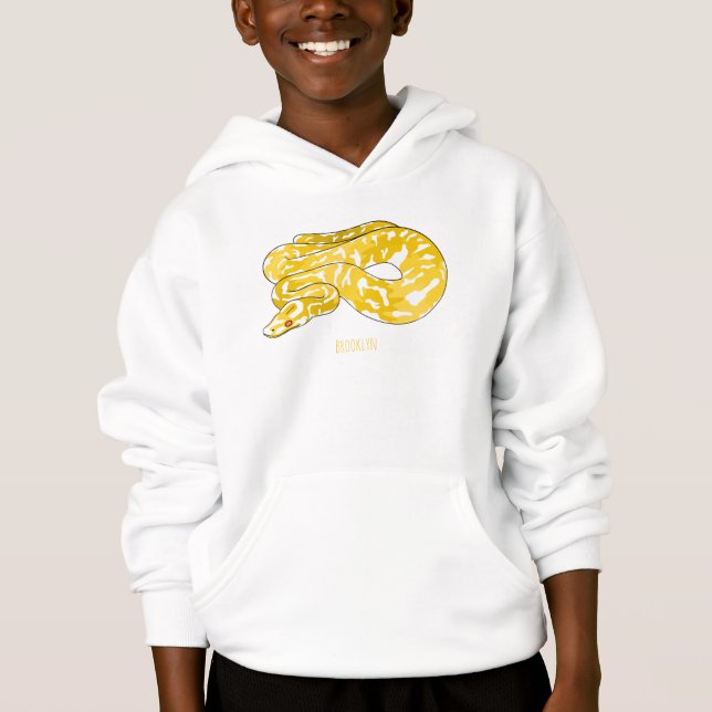 Burmese python snake cartoon illustration hoodie (Front)