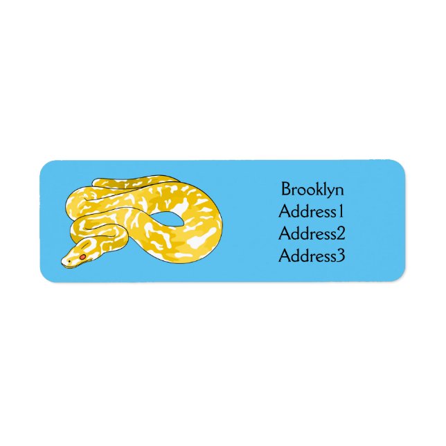 Burmese python snake cartoon illustration  label (Front)