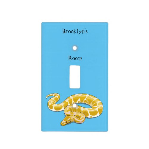 Burmese python snake cartoon illustration light switch cover