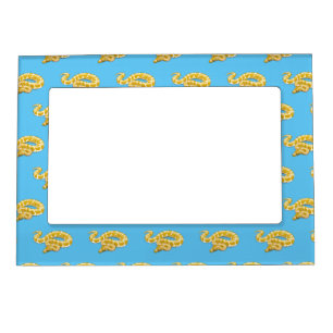 Burmese python snake cartoon illustration magnetic frame
