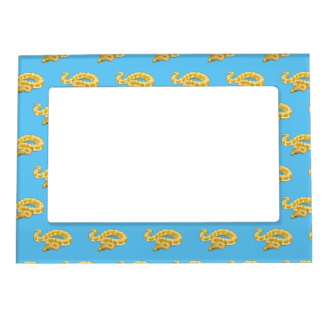 Burmese python snake cartoon illustration magnetic frame (Front)