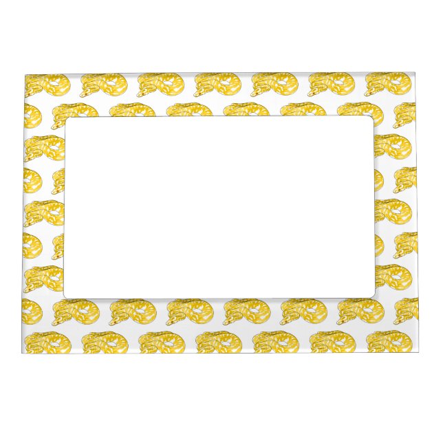 Burmese python snake cartoon illustration magnetic frame (Front)