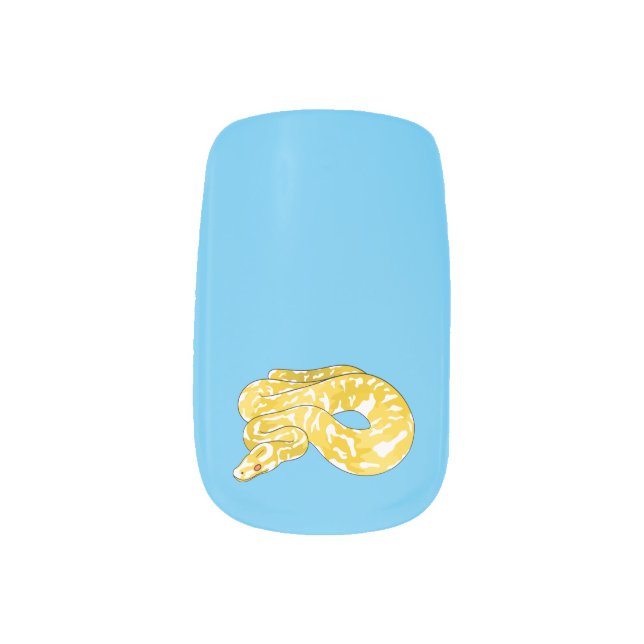 Burmese python snake cartoon illustration minx nail art (Left Thumb)
