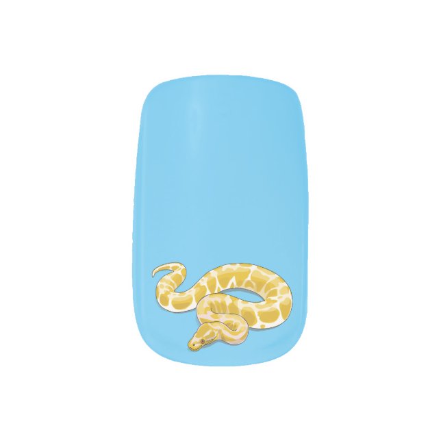 Burmese python snake cartoon illustration minx nail art (Left Thumb)
