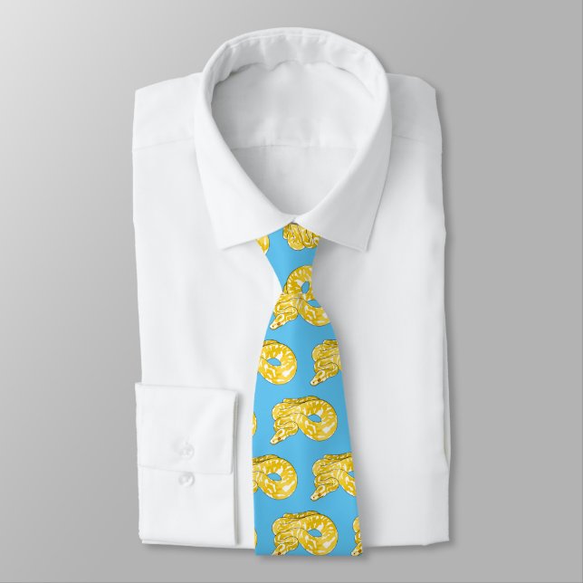 Burmese python snake cartoon illustration  neck tie (Tied)