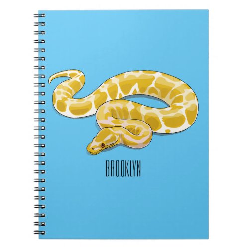Burmese python snake cartoon illustration notebook