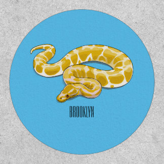 Burmese python snake cartoon illustration patch