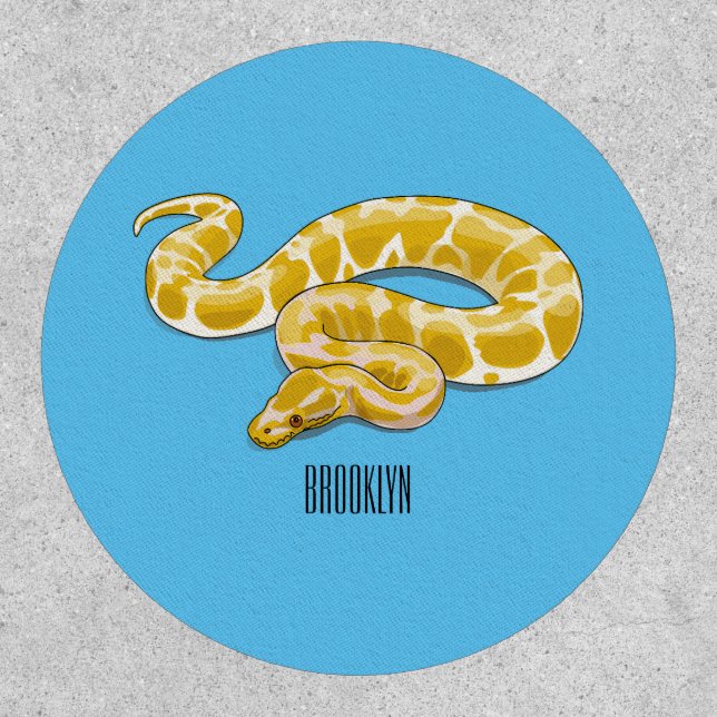 Burmese python snake cartoon illustration patch (Front)