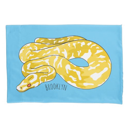 Burmese python snake cartoon illustration pillow case