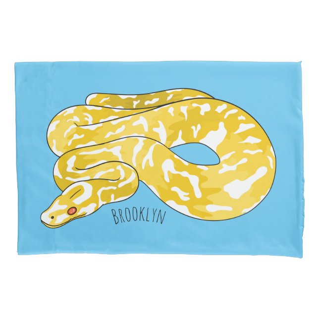 Burmese python snake cartoon illustration pillow case (Front)