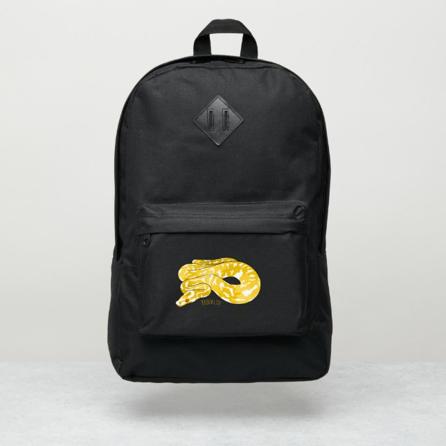 Burmese python snake cartoon illustration  port authority® backpack (Front)