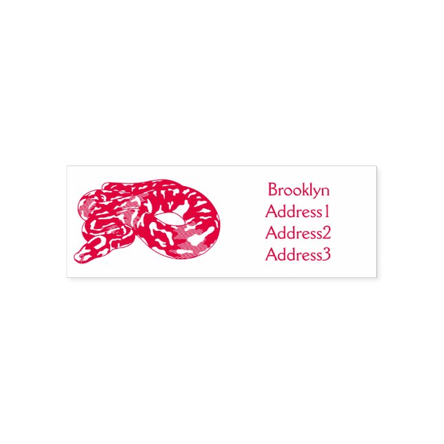 Burmese python snake cartoon illustration  self-inking stamp (Design)