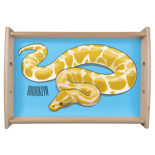 Burmese python snake cartoon illustration serving tray