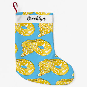 Burmese python snake cartoon illustration small christmas stocking