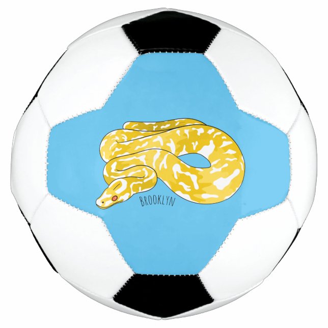 Burmese python snake cartoon illustration  soccer ball (Front)