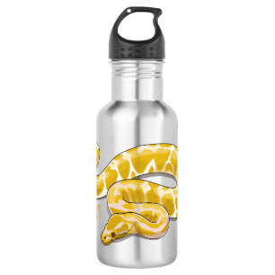 Burmese python snake cartoon illustration stainless steel water bottle
