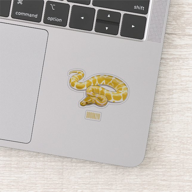 Burmese python snake cartoon illustration sticker (Detail)