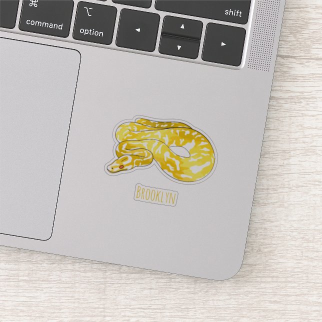 Burmese python snake cartoon illustration  sticker (Detail)