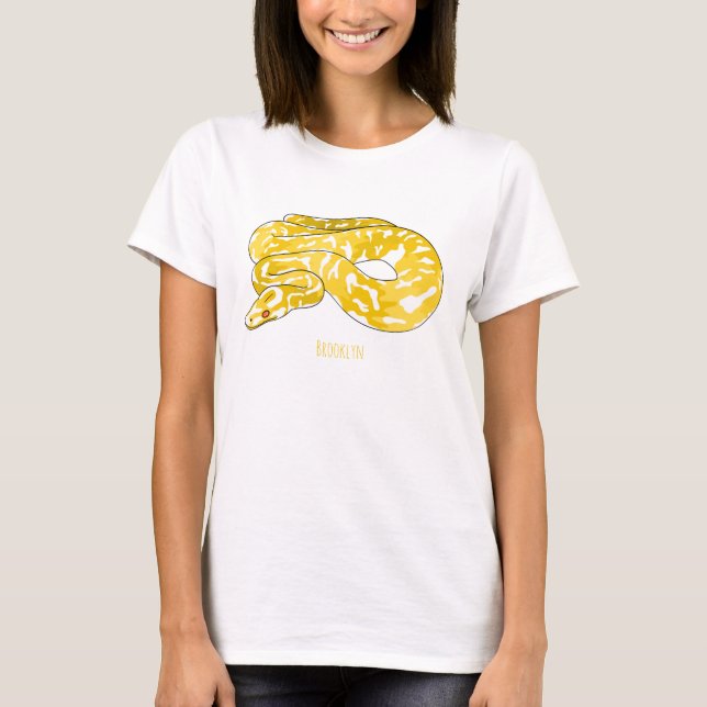 Burmese python snake cartoon illustration  T-Shirt (Front)
