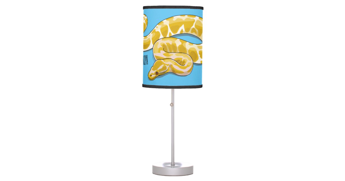 Burmese python snake cartoon illustration table lamp | Zazzle