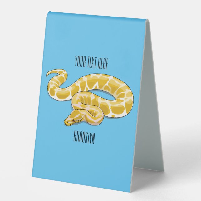 Burmese python snake cartoon illustration table tent (Front)
