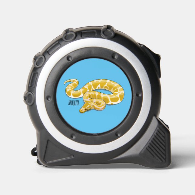 Burmese python snake cartoon illustration tape measure (Front)