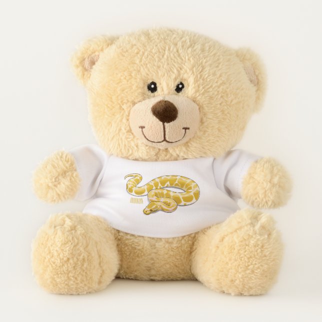 Burmese python snake cartoon illustration teddy bear (Front)