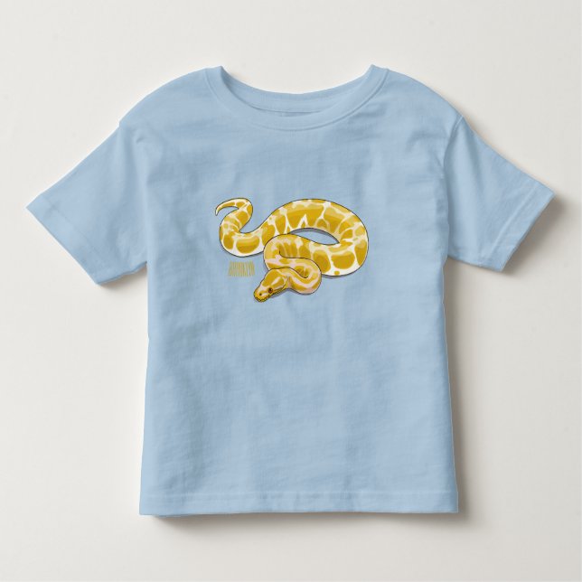 Burmese python snake cartoon illustration toddler t-shirt (Front)