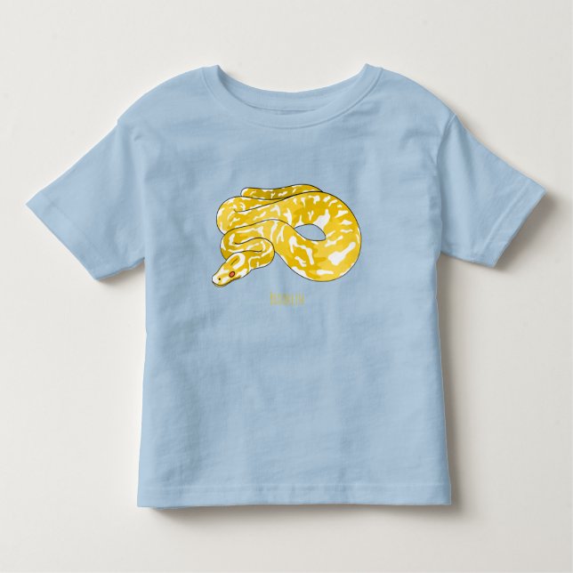 Burmese python snake cartoon illustration  toddler t-shirt (Front)