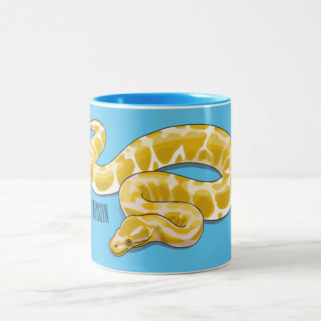 Burmese python snake cartoon illustration Two-Tone coffee mug | Zazzle