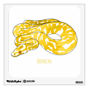 Burmese python snake cartoon illustration wall decal