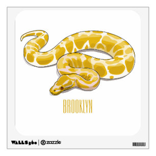 Burmese python snake cartoon illustration wall decal