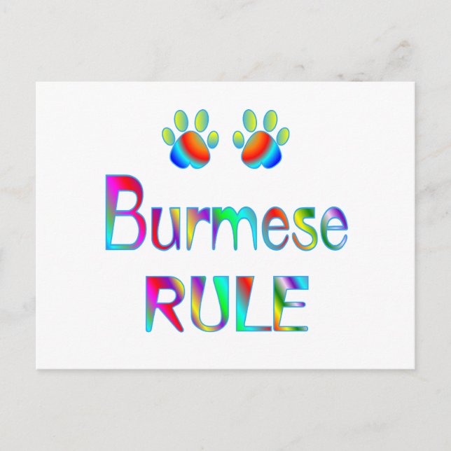 Burmese Rule Postcard (Front)