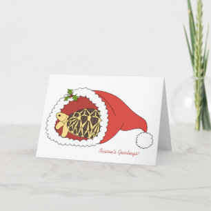 Burmese Star Tortoise Christmas Card (santa hat)