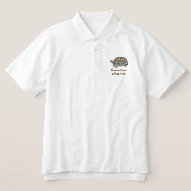 Burmese Star Tortoise Embroidered Polo Shirt (Design Front)