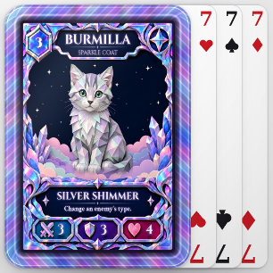 Burmilla Cat, Rainbow Foil Art Poker Cards
