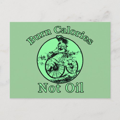 Burn Calories Not Oil Bicycle Products Postcard