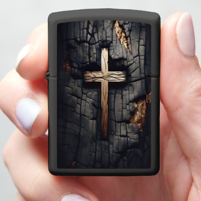 Burn Cross: A Testament of Faith Zippo Lighter (In Hand)