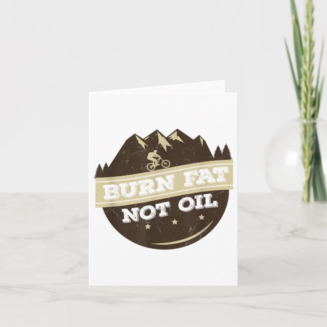 Burn Fat Not Oil Mountain Bike Mtb Environmental P Card (Front)