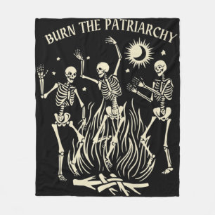 Burn The Patriarchy Fun Feminist Halloween Fleece Blanket