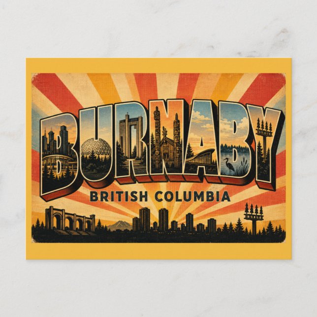 Burnaby BC Central City Postcard (Front)