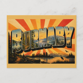 Burnaby BC Lake Rainforest Mountain Views Art Postcard