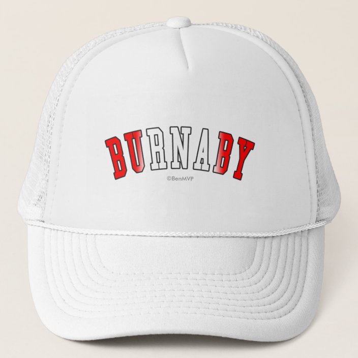 Burnaby in Canada National Flag Colors Hat