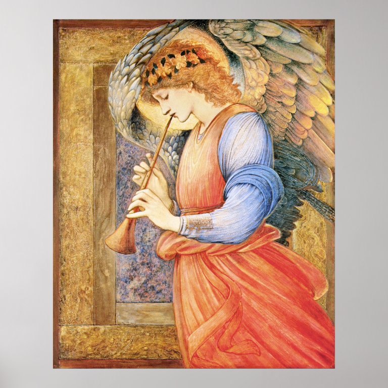 Burne-Jones An angel playing flageolet 1878 Larger Poster