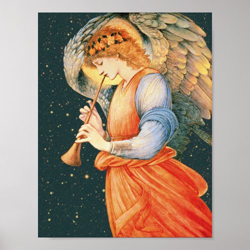 Burne_Jones Angel playing a flageolet Cardstock Poster