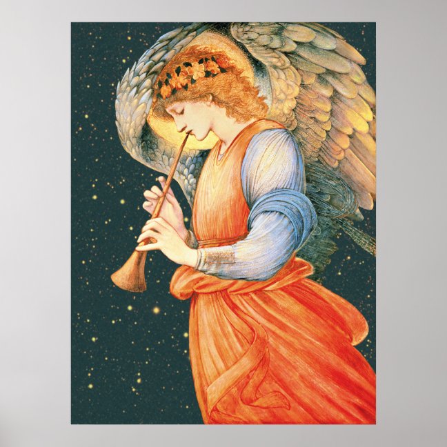 Burne-Jones Angel playing flageolet CC1135 Larger Poster