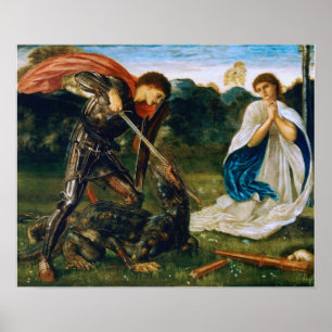 Burne-Jones - Fight St George Kills Dragon Poster