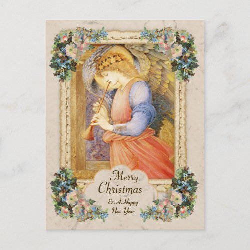 Burne_Jones Musician angel CC0806 Christmas Holiday Postcard